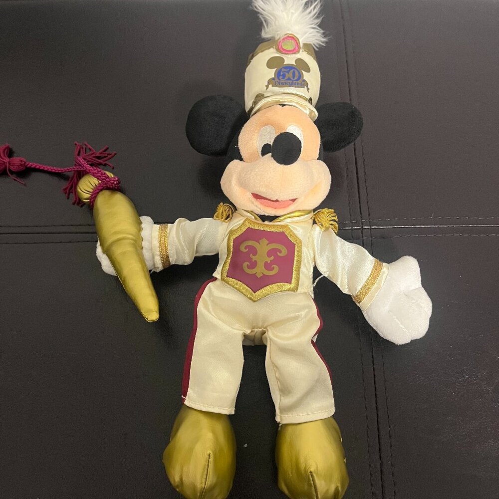 MICKEY MOUSE PLUSH FIGURE 50TH ANNIVERSARY 2005 TAG PENNANT MARCHING BAND LEADER